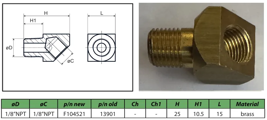 1/8 npt 1/8 npt 45 elbow