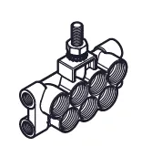 7-port block inclusive stud  Twin 