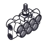 14 -port block inclusive stud  Twin    
