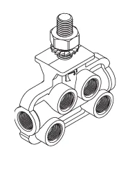  4-port block inclusive stud Singleline