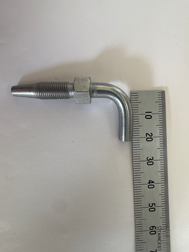 Hose Tail 90 Mild Steel - (5/32") Hose (Short)