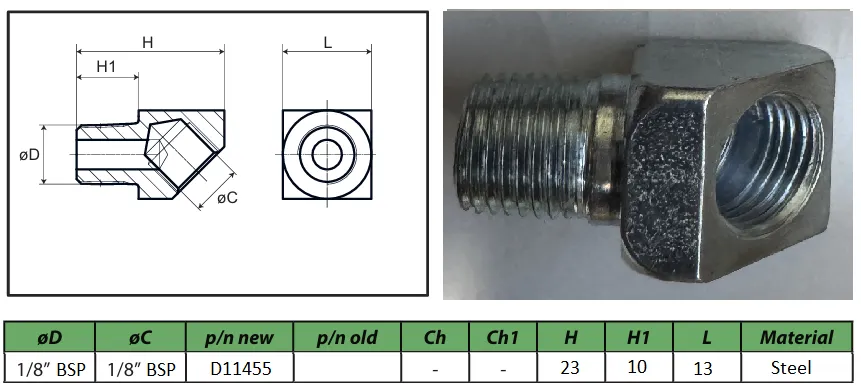 1/8 bsp - 1/8 bsp 45 elbow